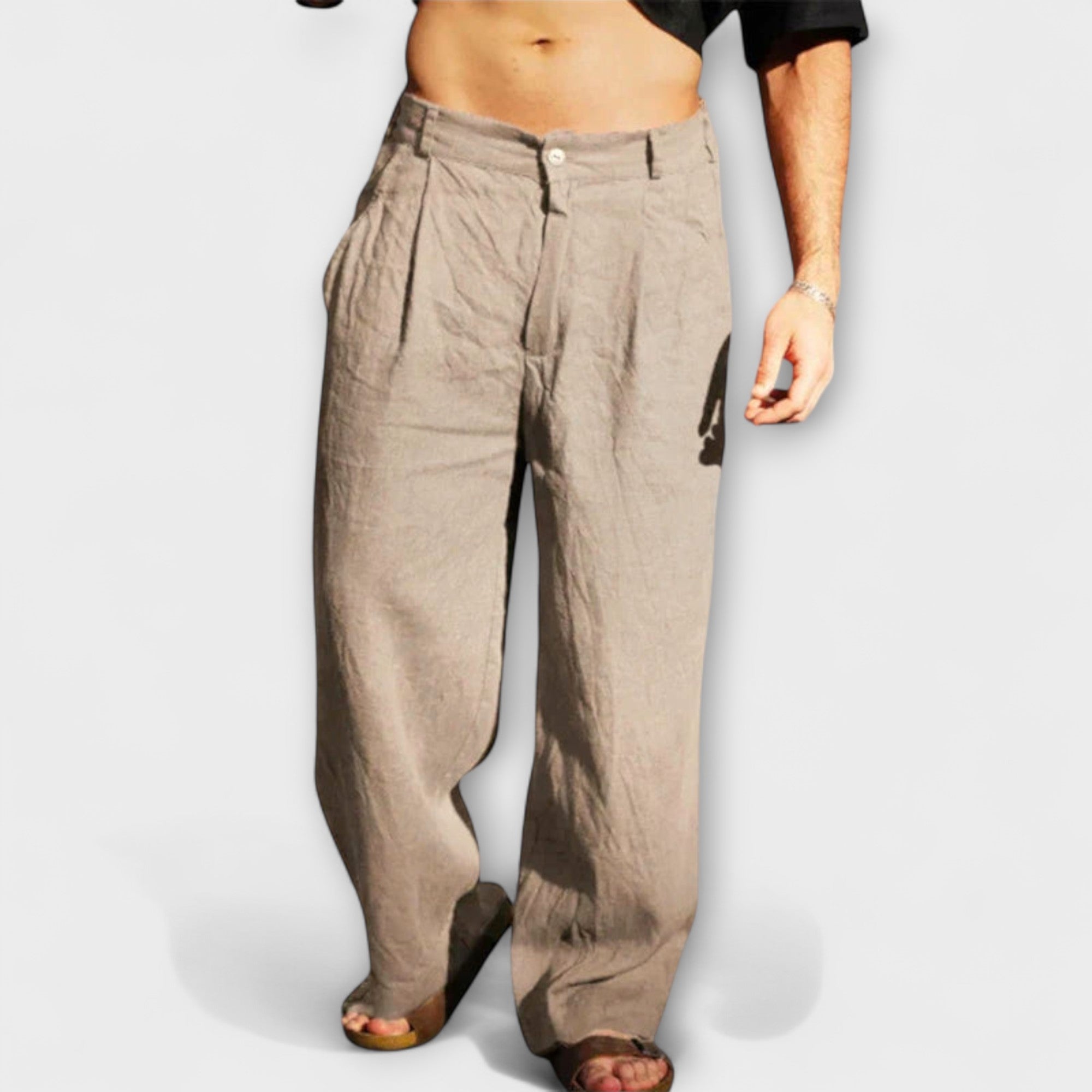 Pantalons larges en lin