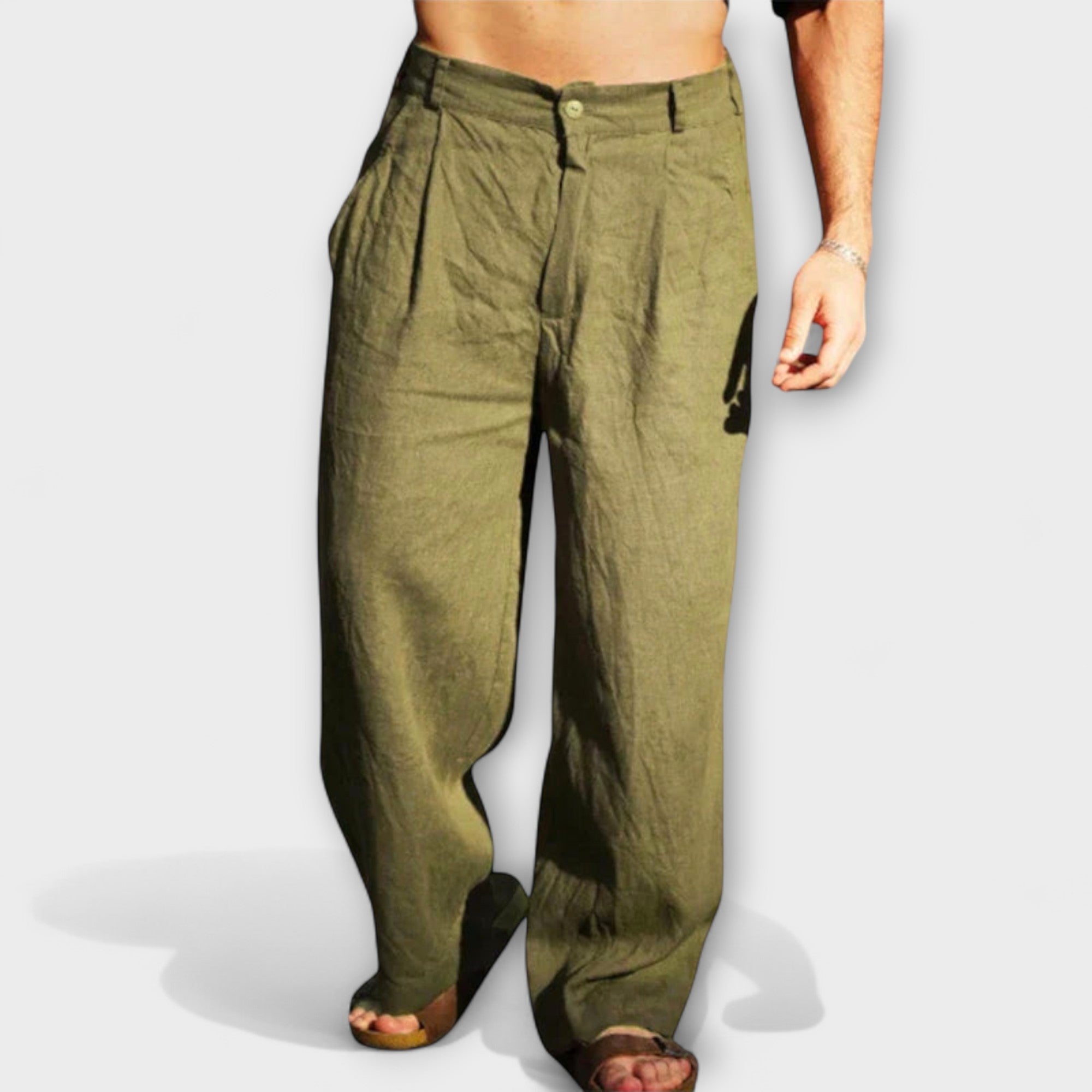 Pantalons larges en lin