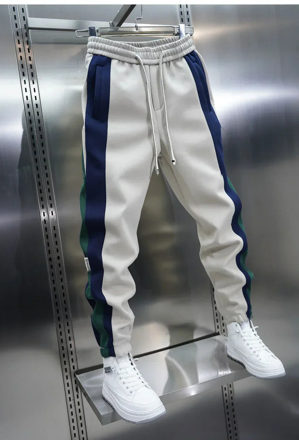Pantalons à Tension avec Rayures Contrapositionnées