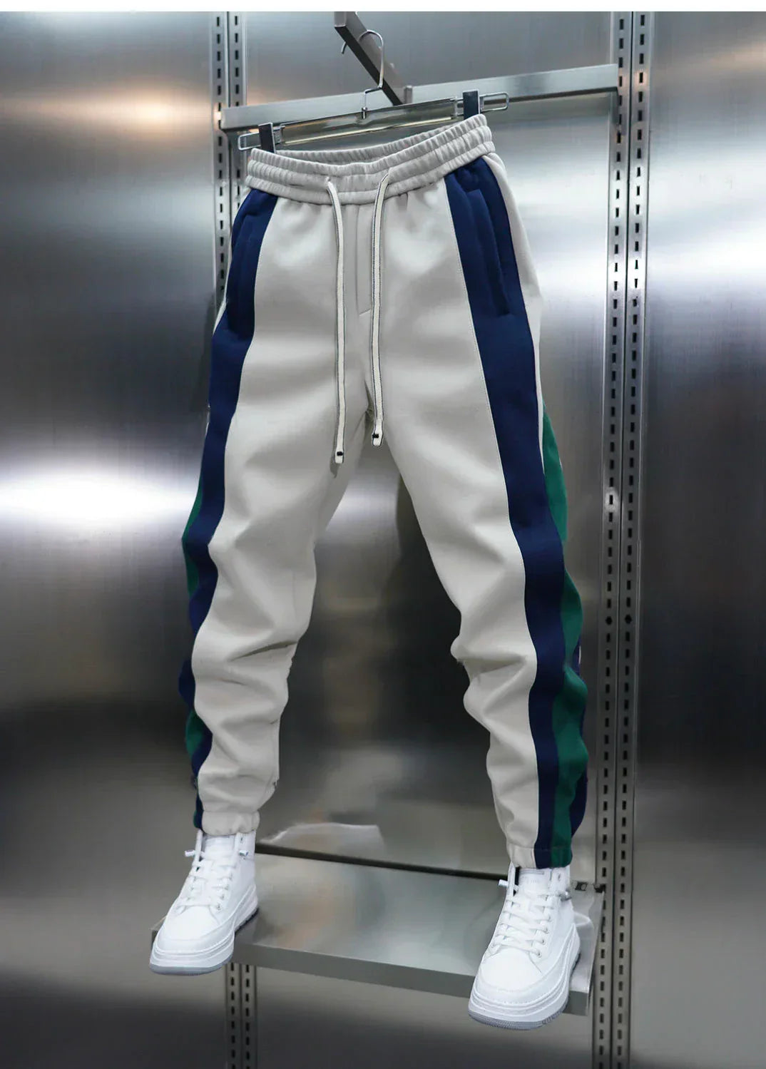 Pantalons à Tension avec Rayures Contrapositionnées