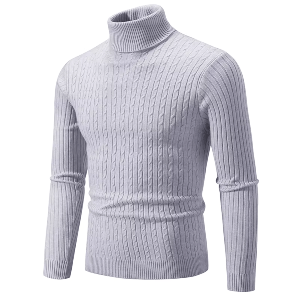 Pull Col Roulé Élégant Tricoté