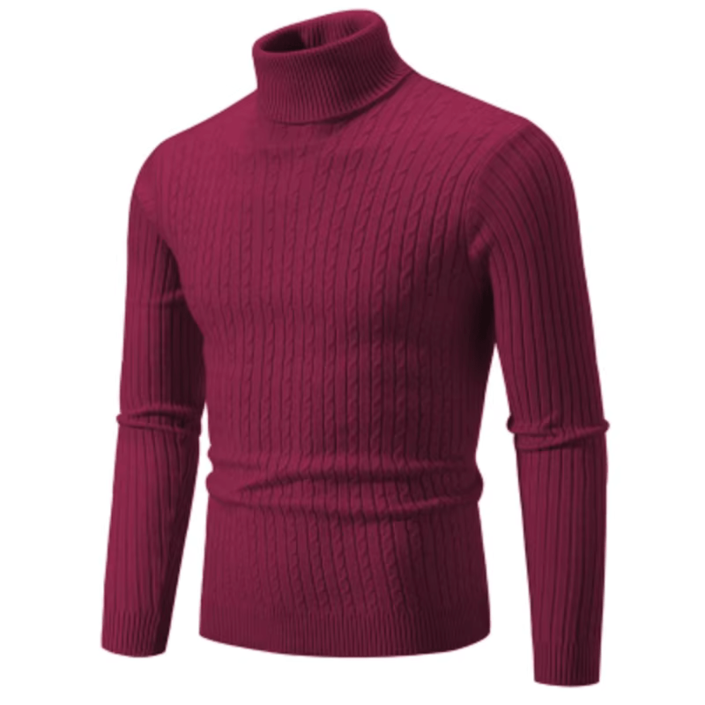 Pull Col Roulé Élégant Tricoté