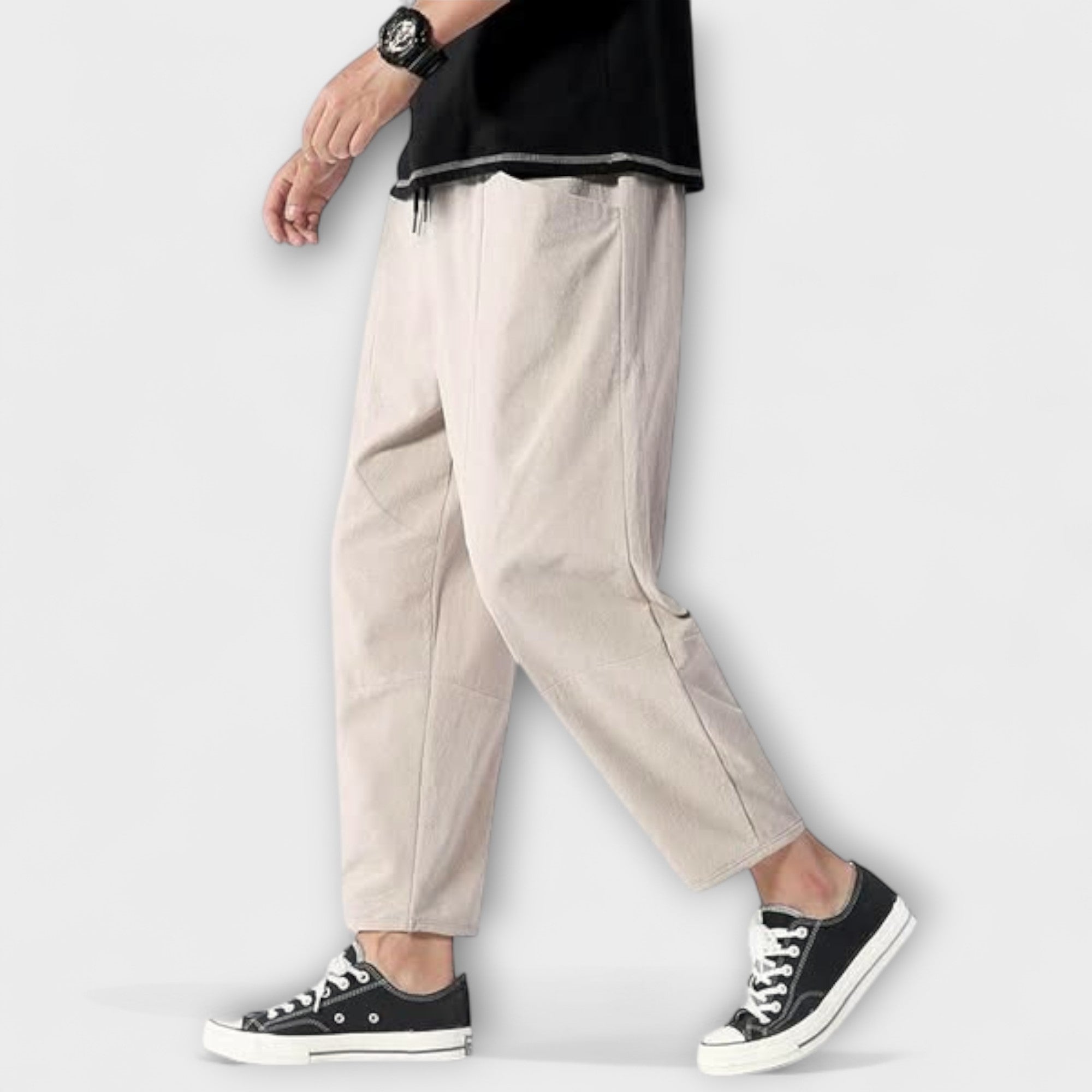 Pantalons croppés en lin