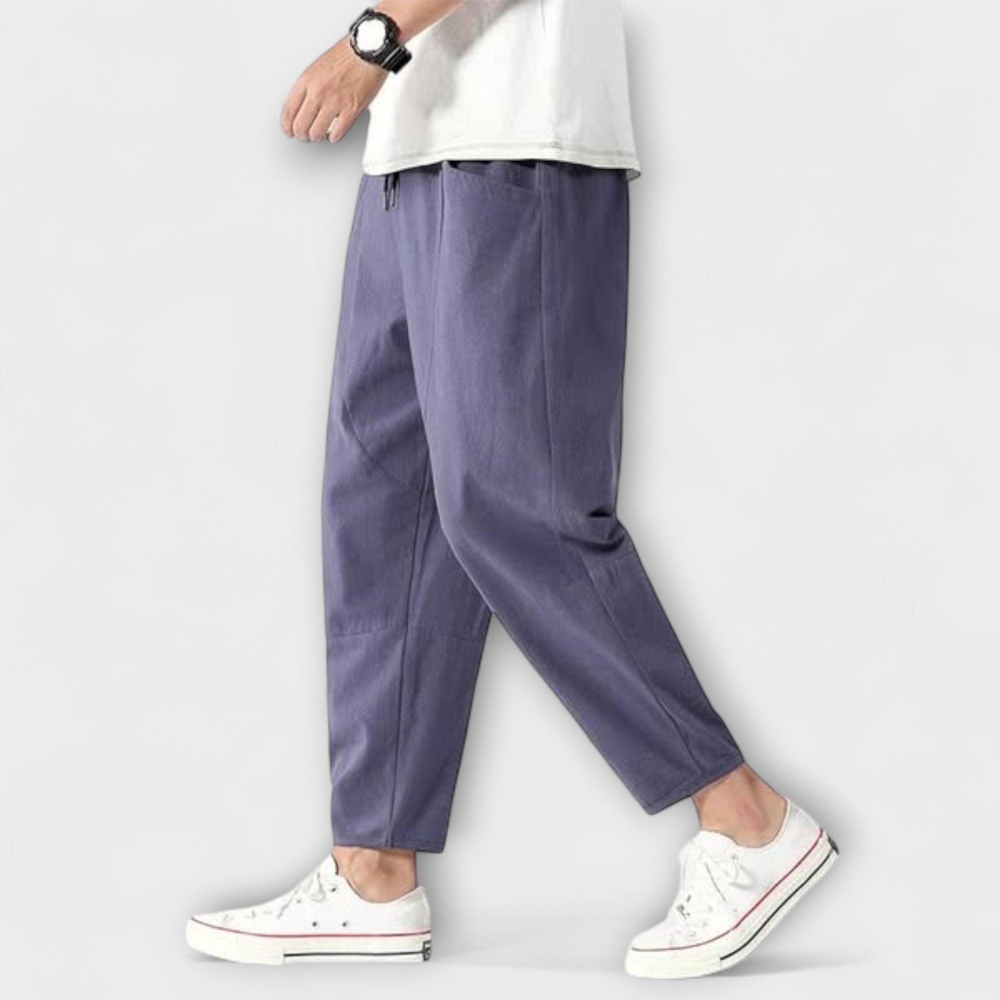 Pantalons croppés en lin