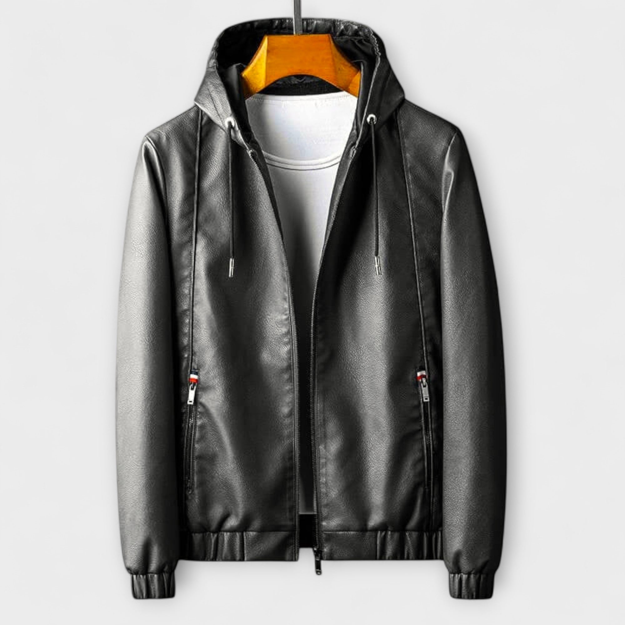 Veste en Éco-Cuir à Capuche