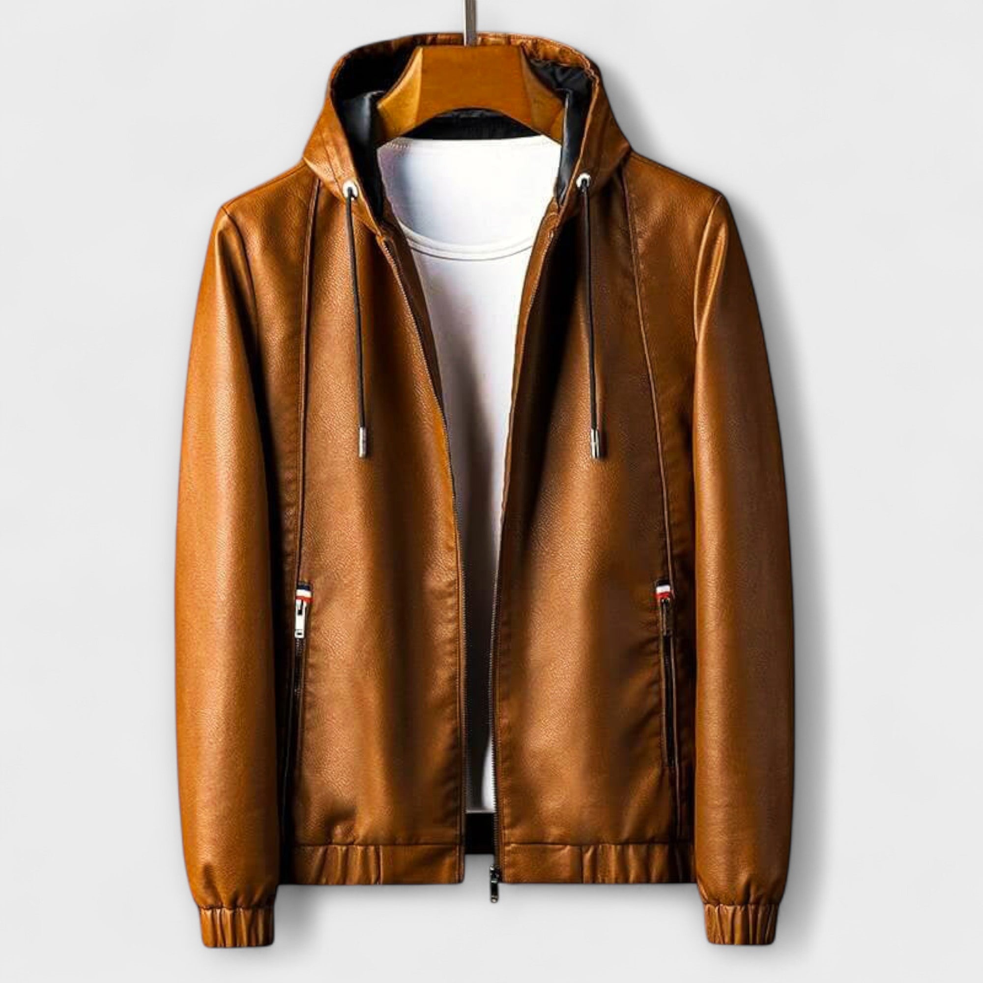 Veste en Éco-Cuir à Capuche