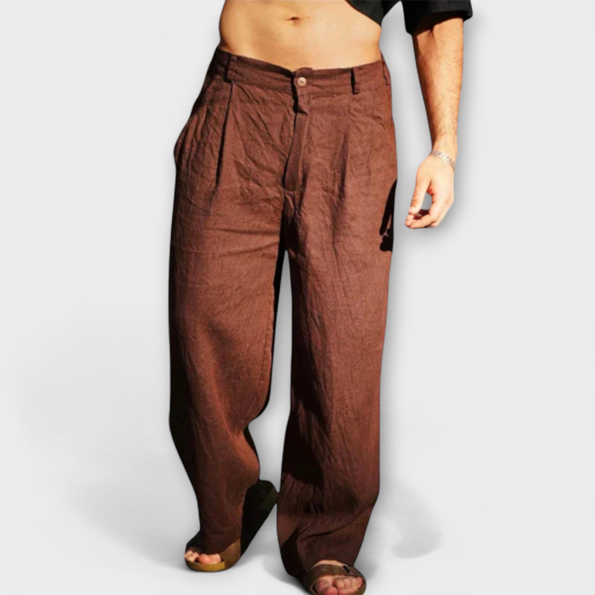 Pantalons larges en lin