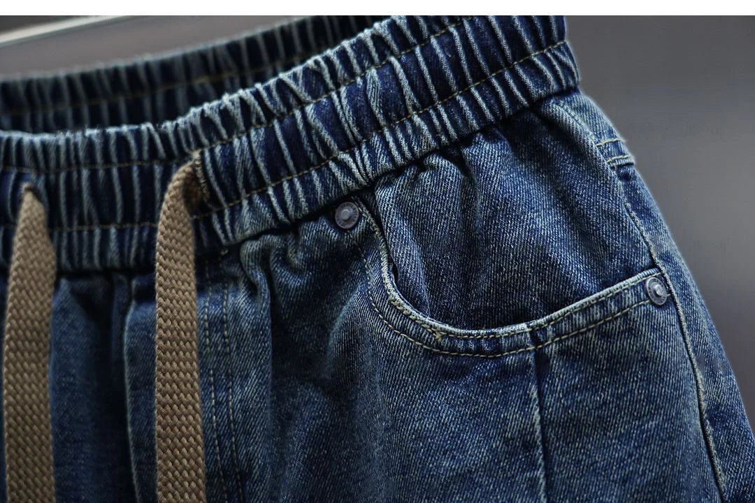 Pantalons Baggy en Denim avec Ceinture
