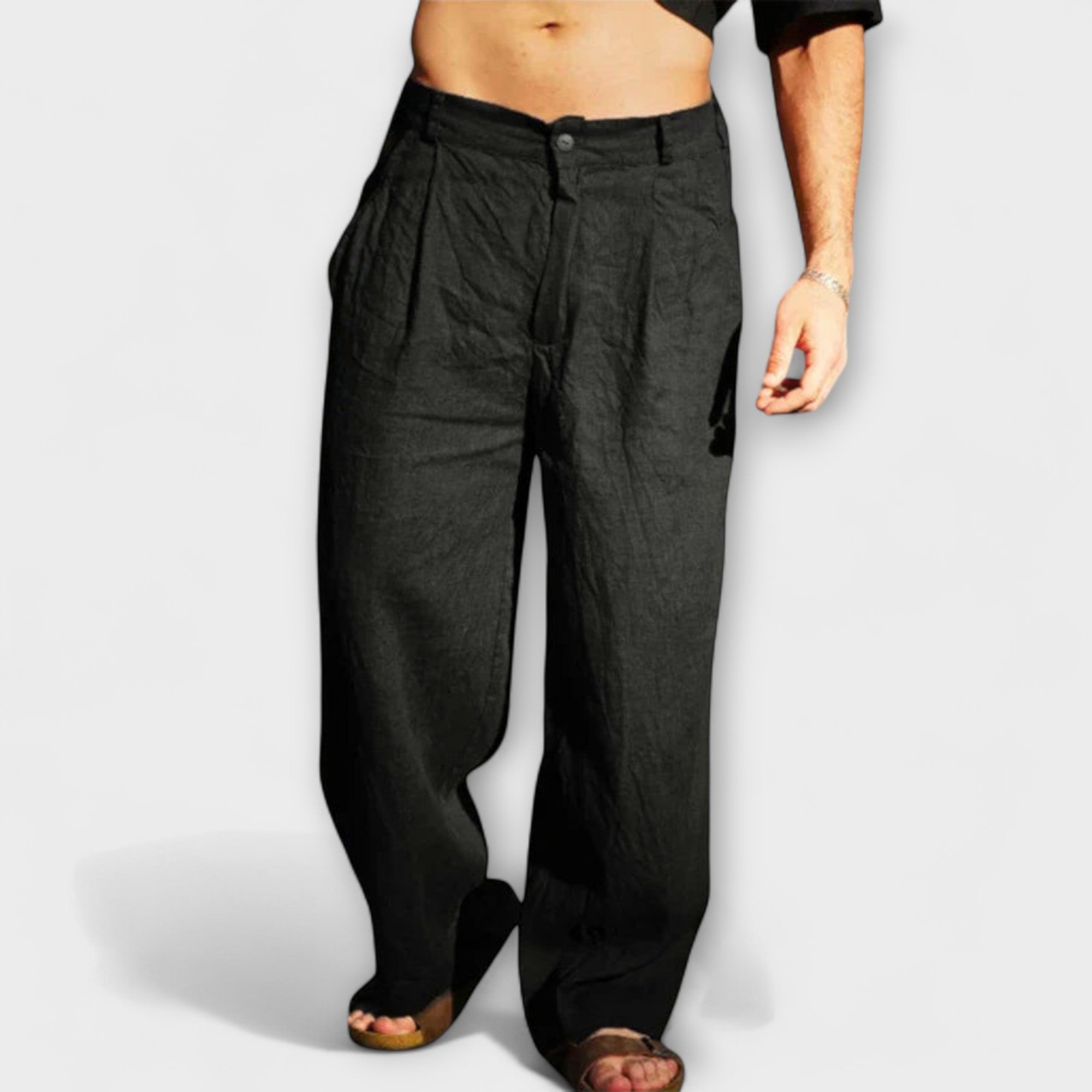 Pantalons larges en lin