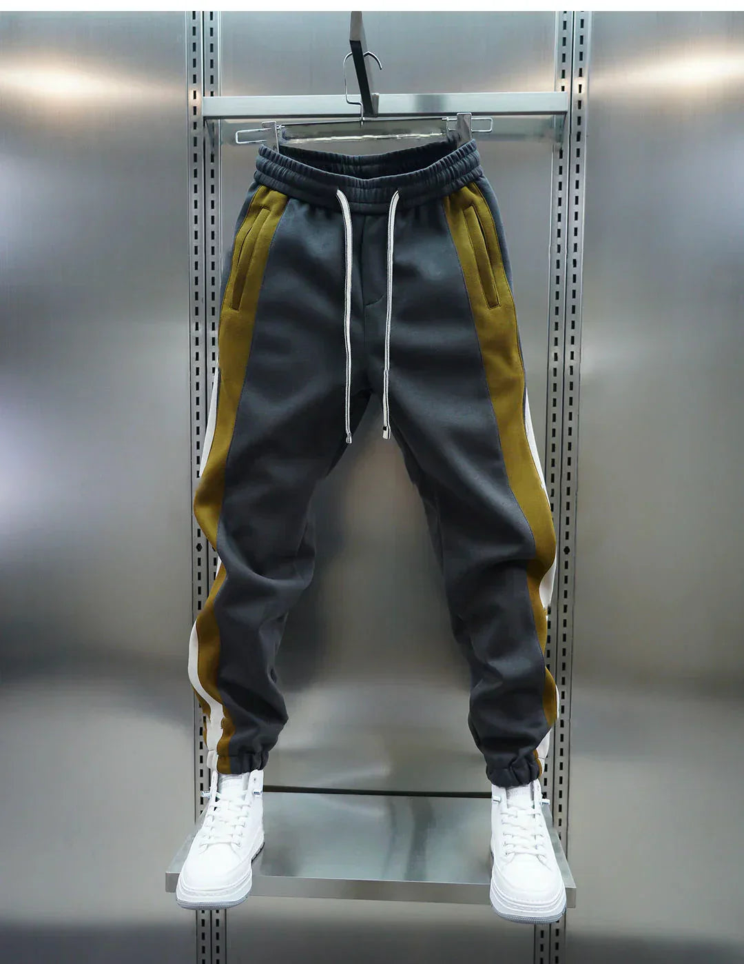 Pantalons à Tension avec Rayures Contrapositionnées