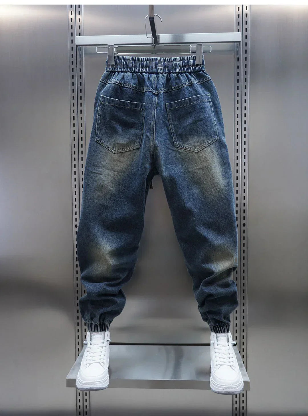 Pantalons Baggy en Denim avec Ceinture