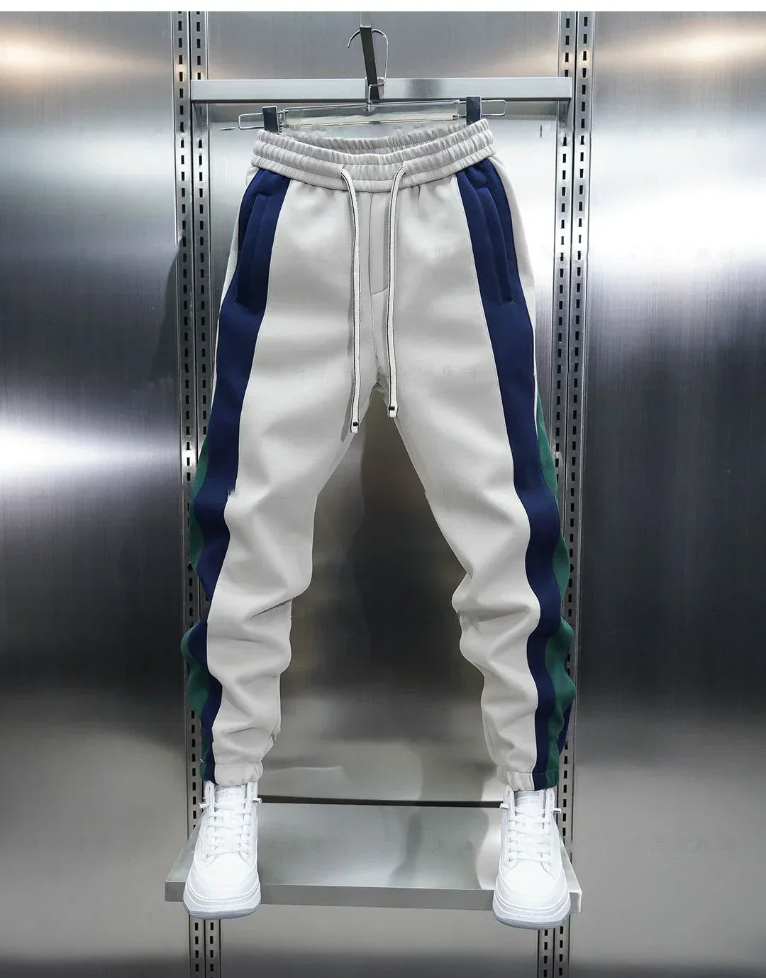 Pantalons à Tension avec Rayures Contrapositionnées