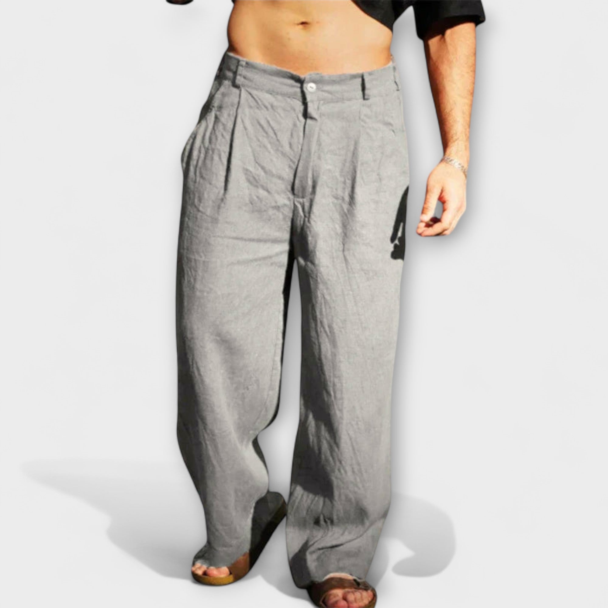 Pantalons larges en lin