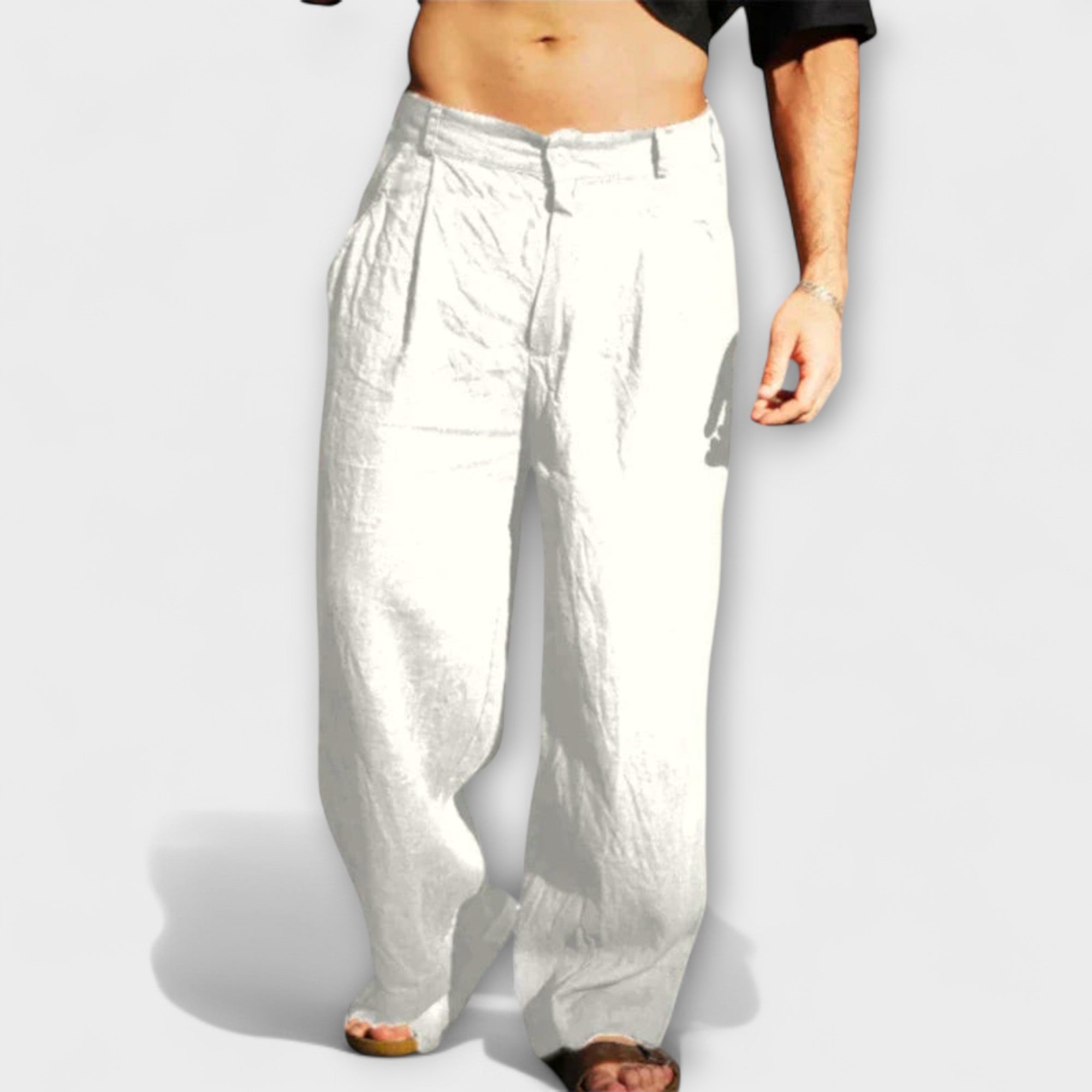 Pantalons larges en lin