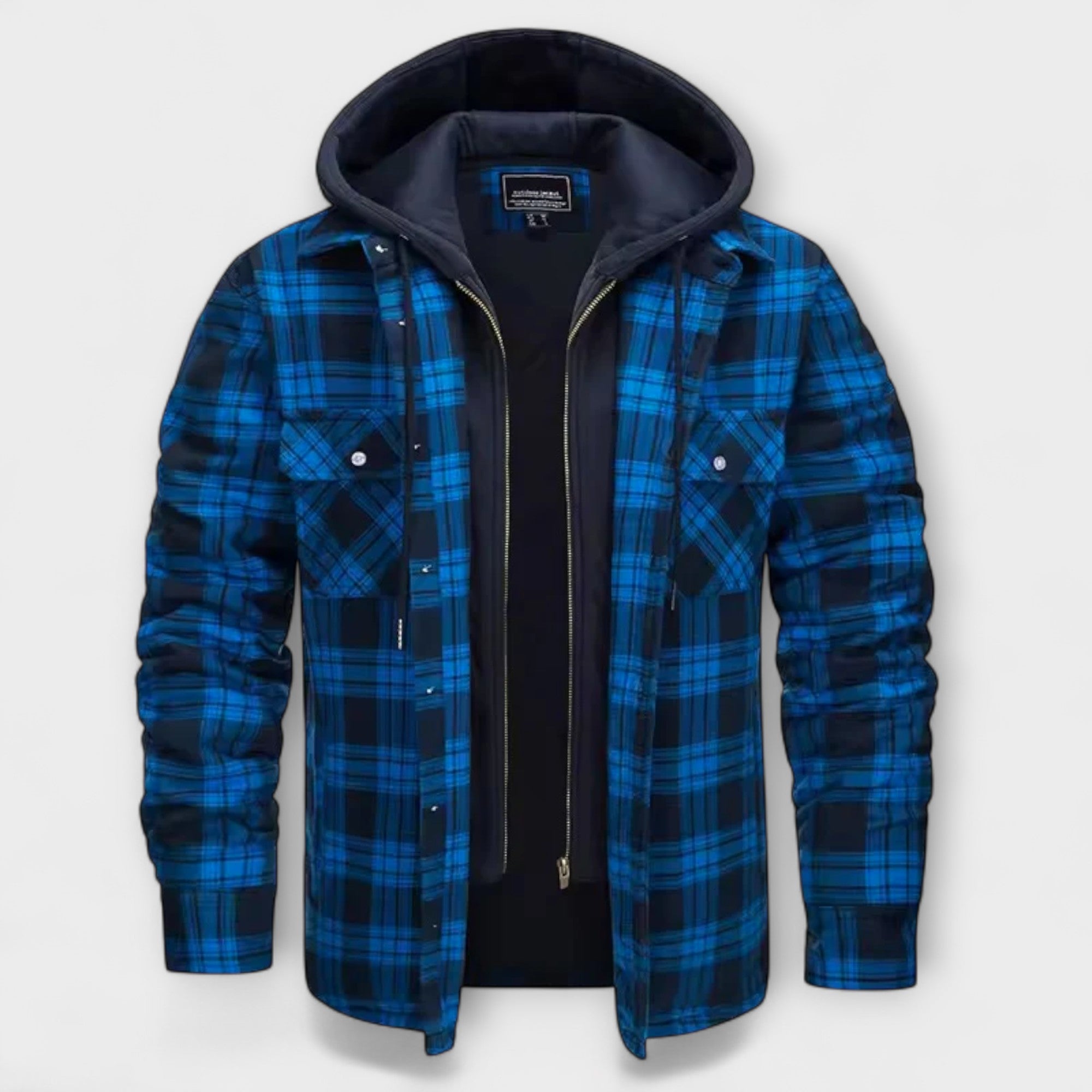 Veste à Capuche à Carreaux Classique