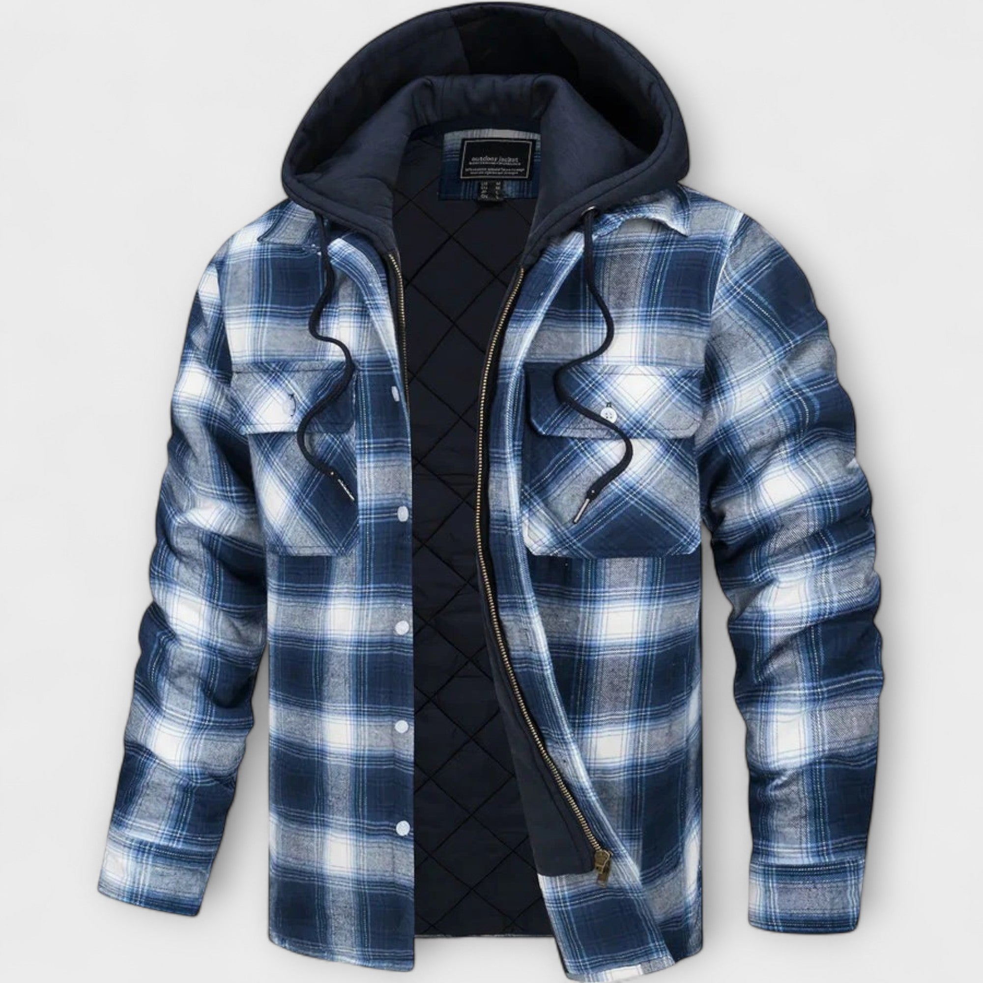 Veste à Capuche à Carreaux Classique