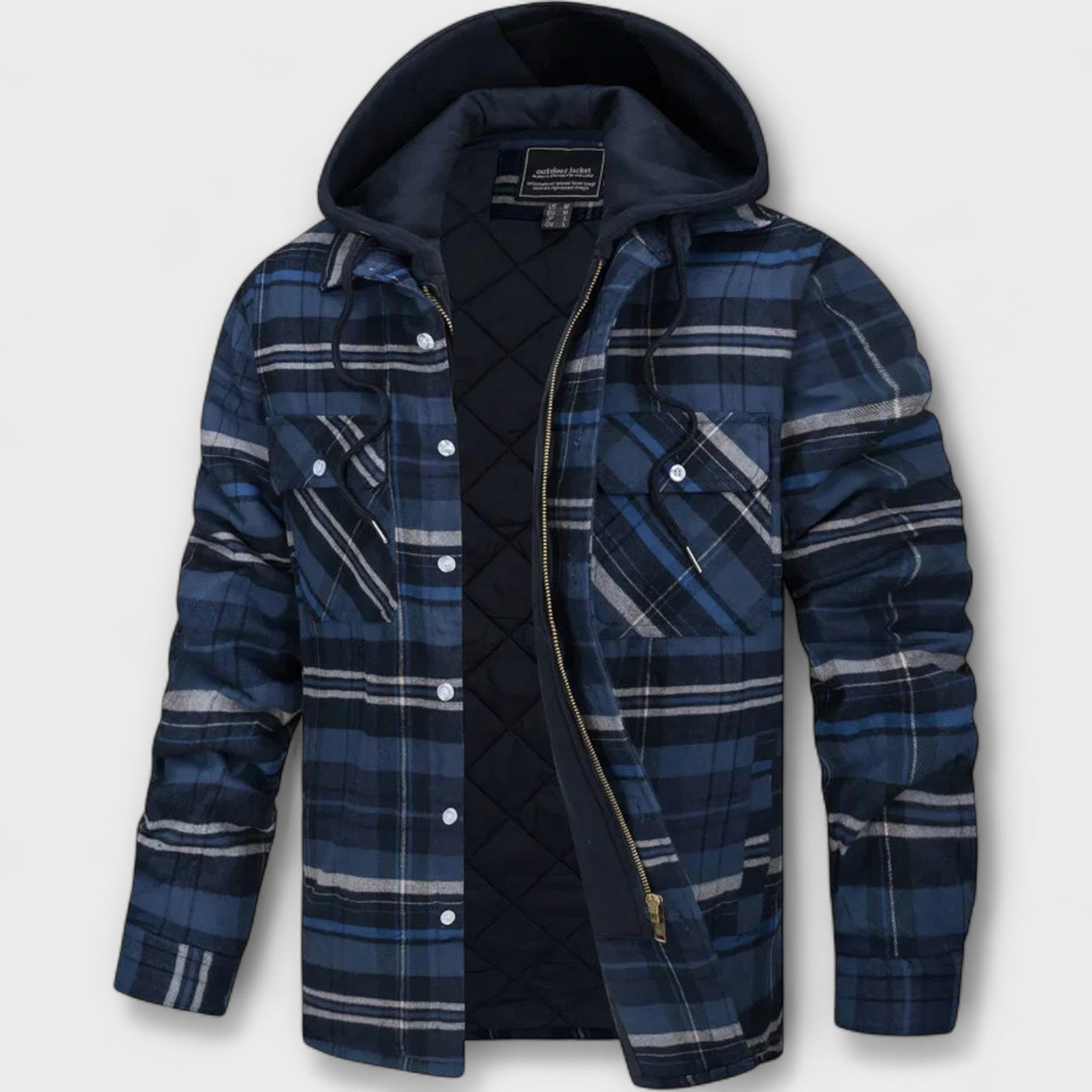 Veste à Capuche à Carreaux Classique