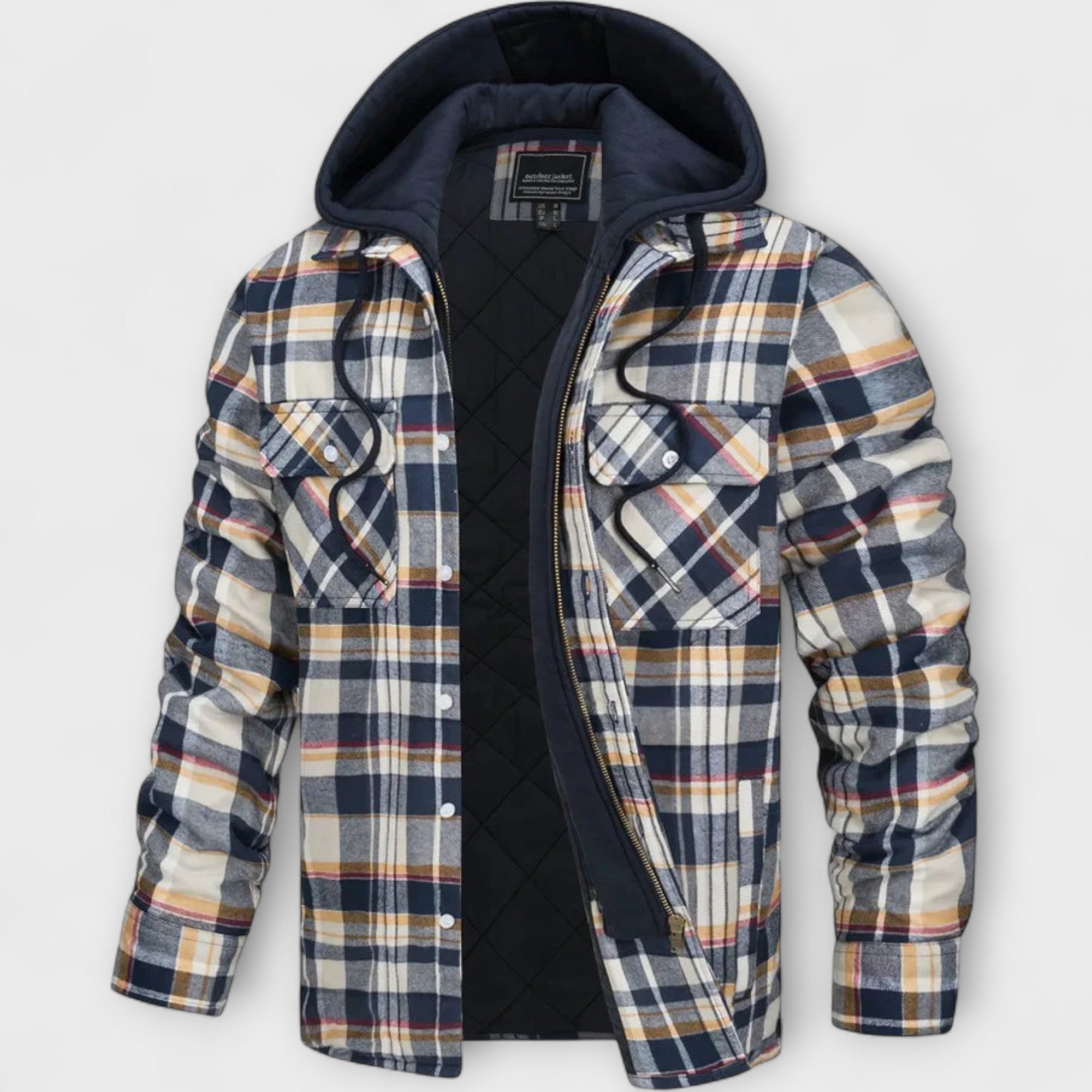 Veste à Capuche à Carreaux Classique