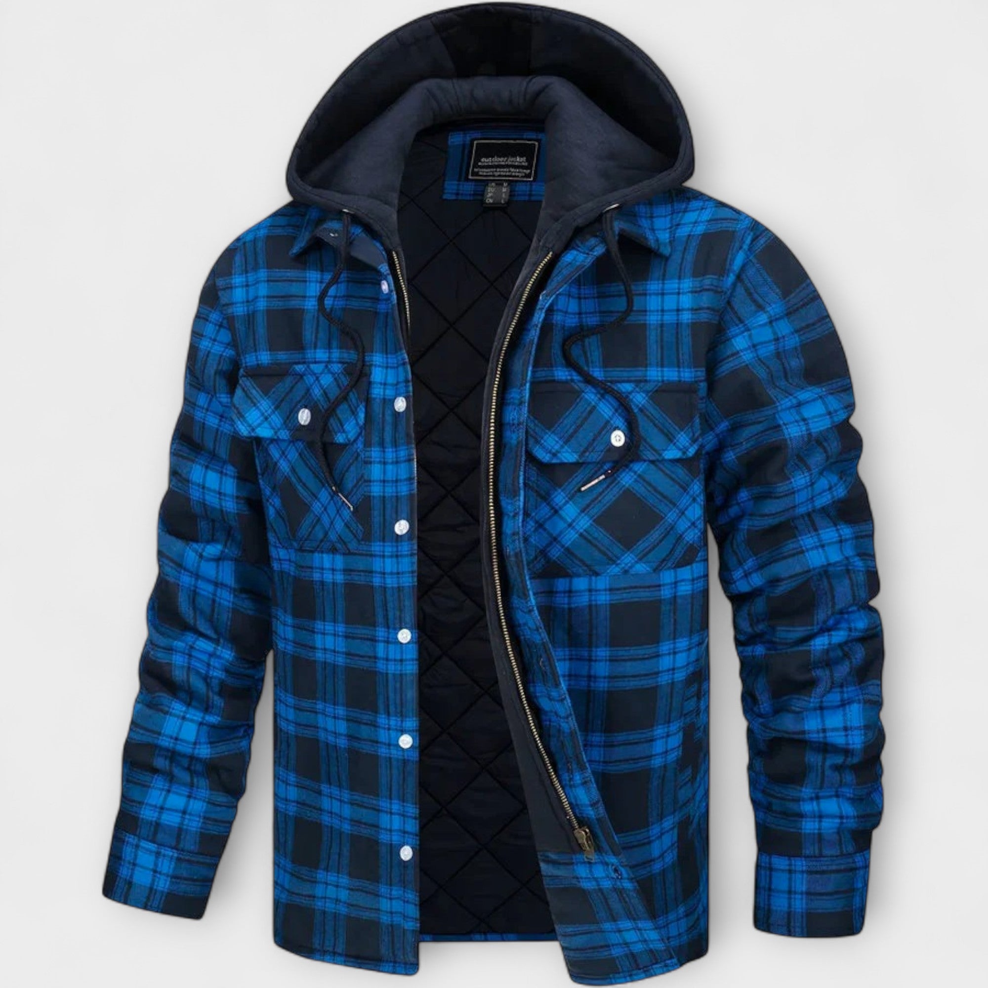 Veste à Capuche à Carreaux Classique