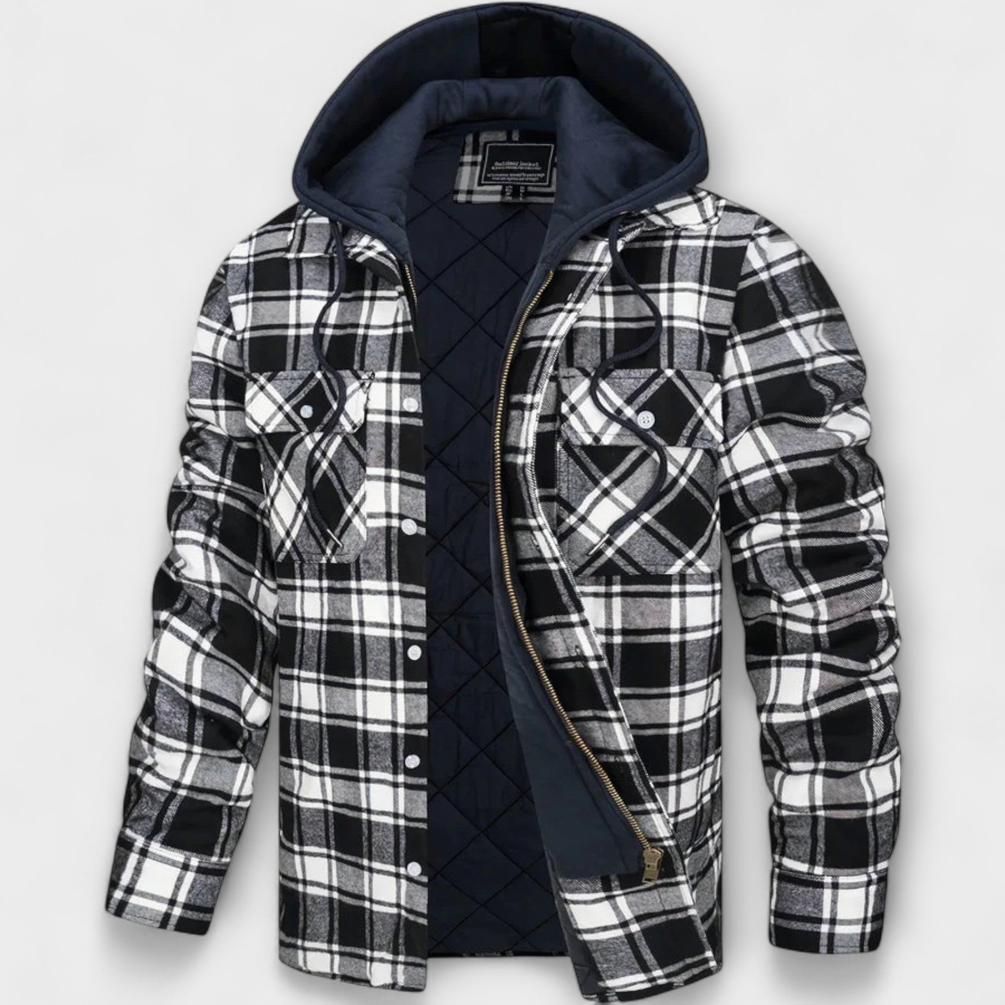 Veste à Capuche à Carreaux Classique