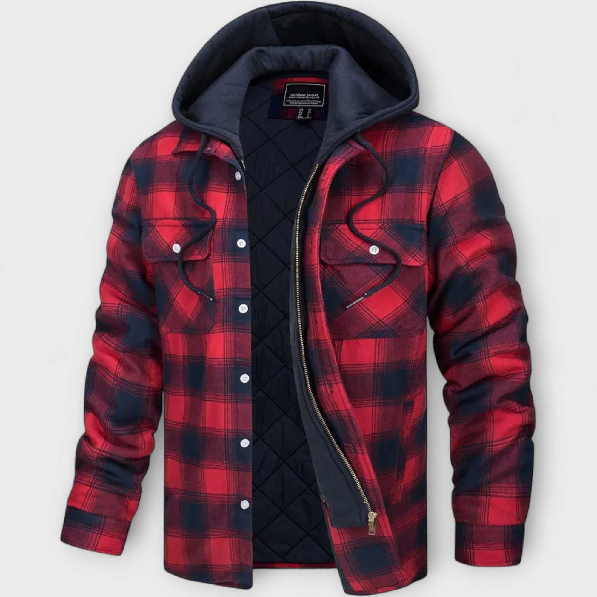 Veste à Capuche à Carreaux Classique