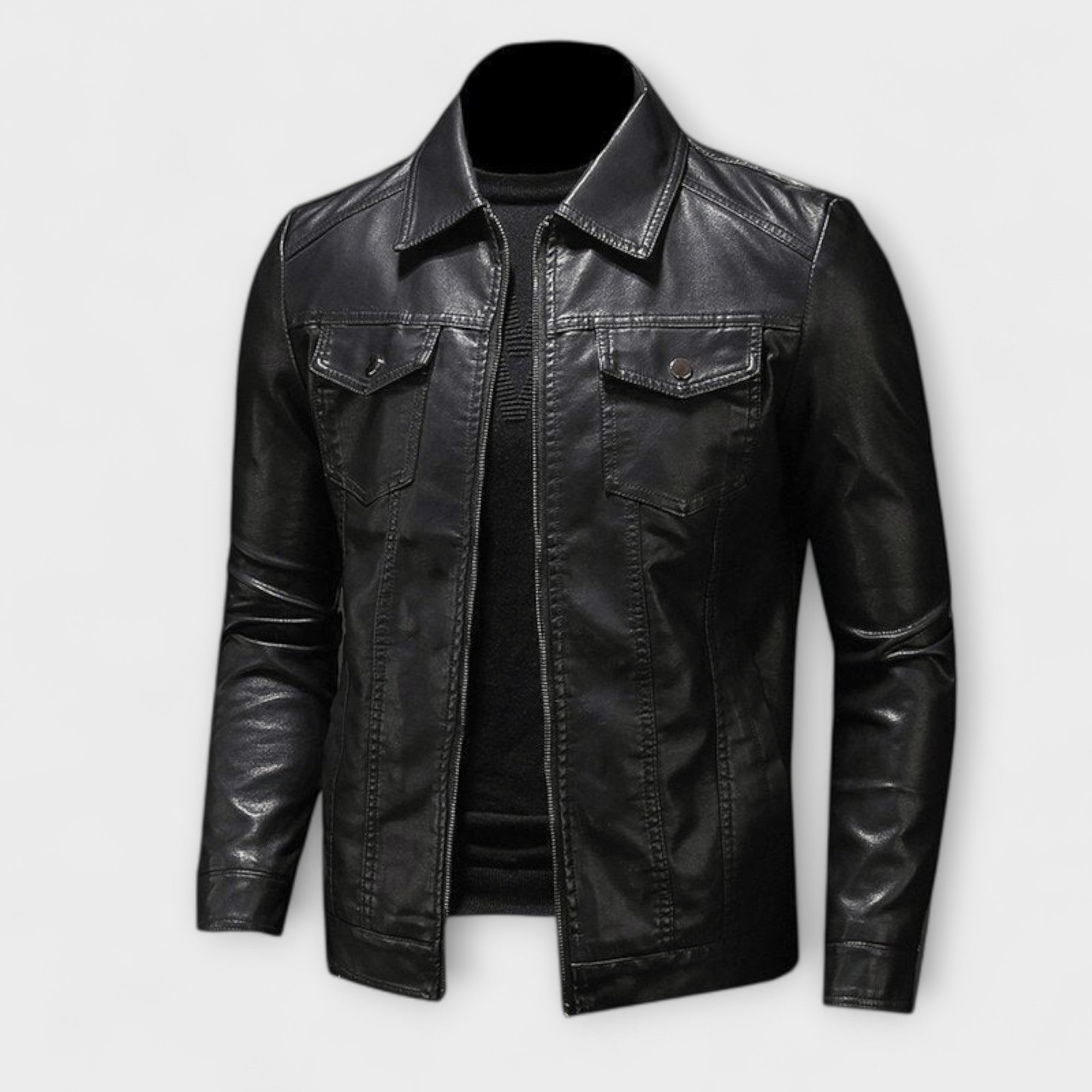 Veste en cuir artisanale