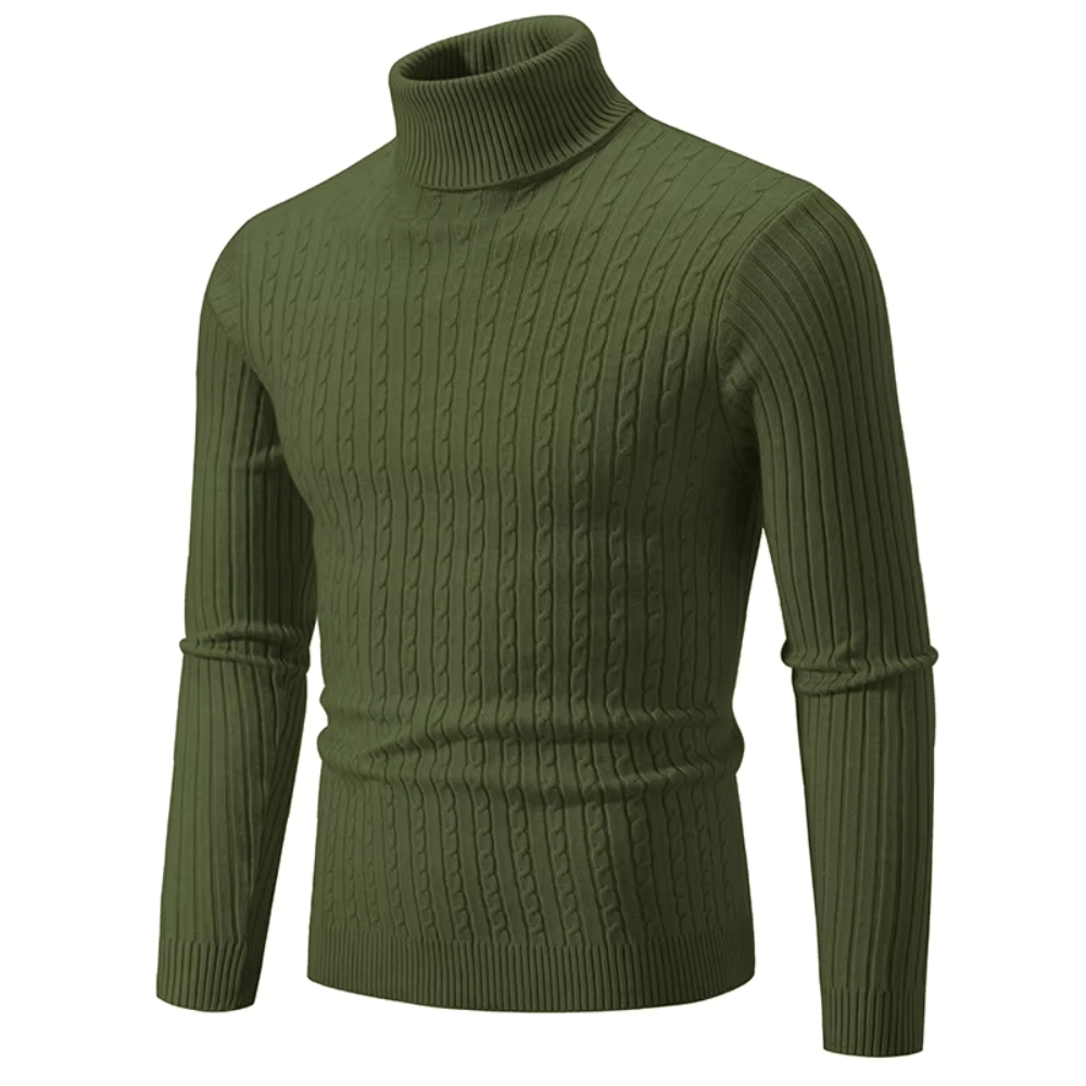 Pull Col Roulé Élégant Tricoté