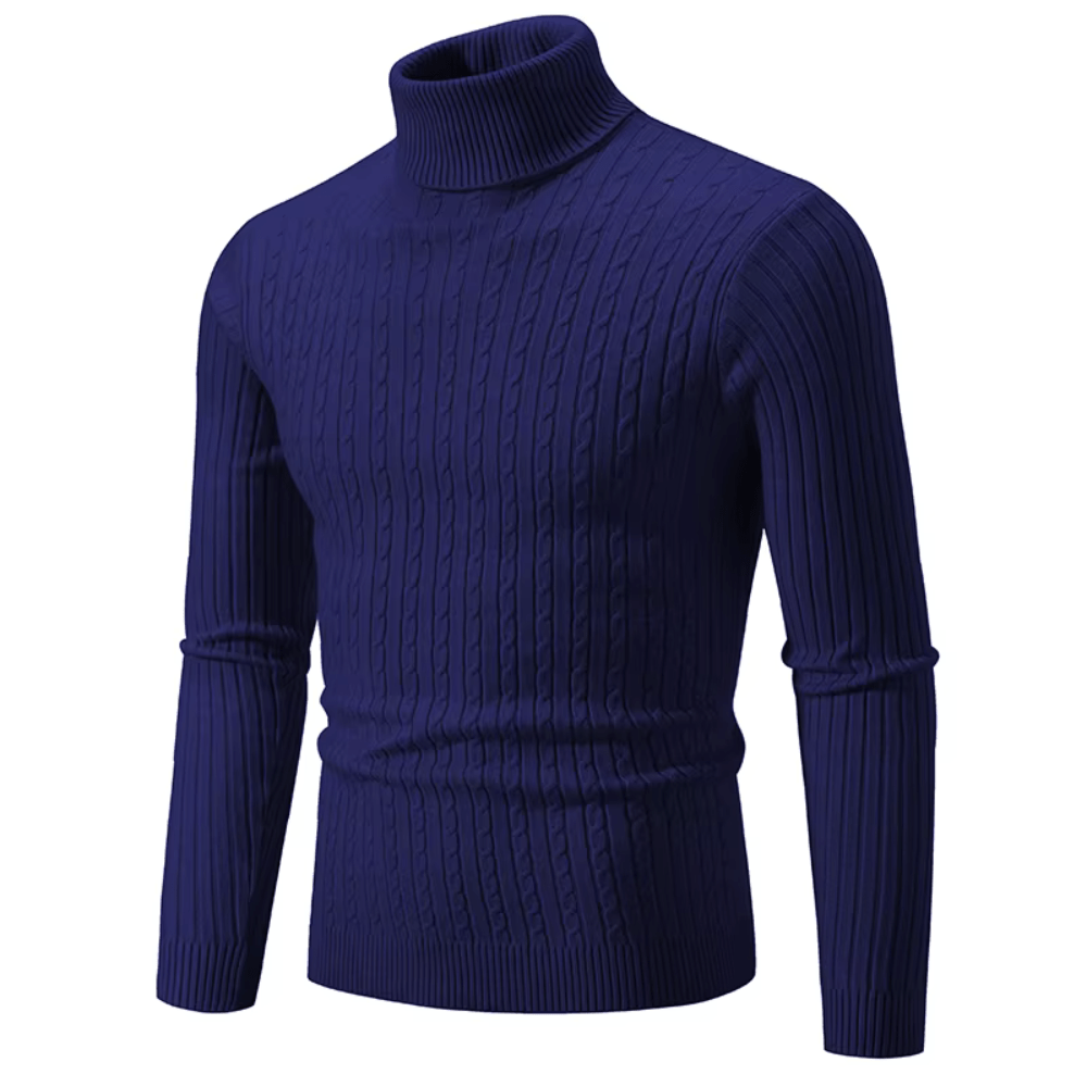 Pull Col Roulé Élégant Tricoté
