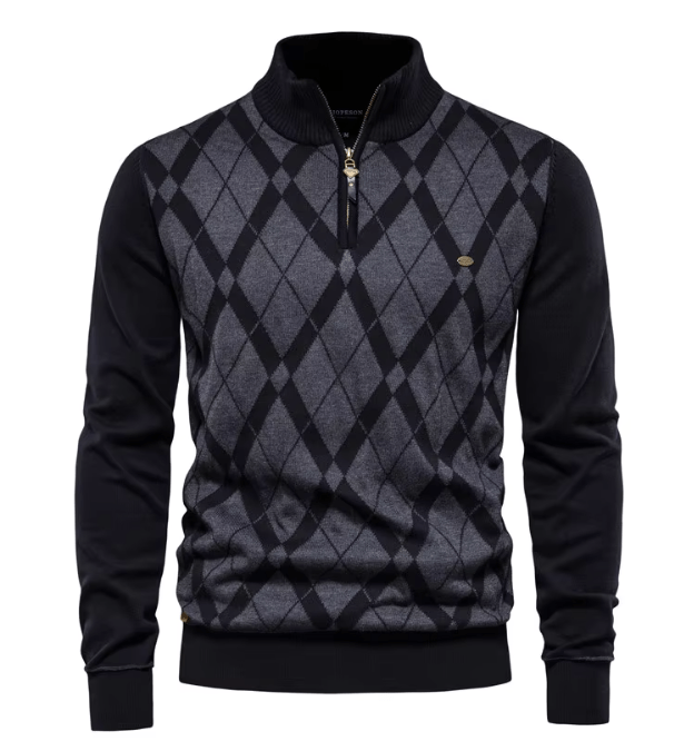 Pull pour homme à demi-zippé