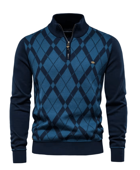Pull pour homme à demi-zippé